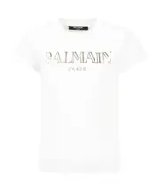 Balmain Kids Logo Printed Crewneck T-Shirt 8Y,12,6Y,4Y,14Y,13Y,12Y,10Y White