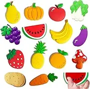 15 PCS Refrigerator Magnets for Toddlers, Cute Fruit Shape Fridge Magnet for Kids Large Size Toddler Magnets for Refrigerator Back Magnet for Babies Ages 3＋Gift