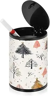 Ashtrays For Cigarettes Large Winter Trees Beige Mini Trash Can Ash Trays For Cigarettes Car Cup Holder Patio Kitchen Office
