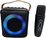 Atelierate Multifunctional Bluetooth Audio Portable Microphone Colorful Led Atmosphere Lamp Home Karaoke Speaker 1 Microphones