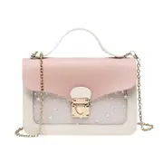 2 Pcs Women Mini Small Square Pack Shoulder Bag Fashion Star Sequin Designer Messenger Crossbody Bag Clutch Wallet Handbags Pink