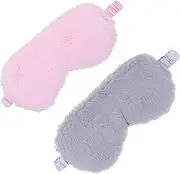 Baluue 2pcs Plush Goggles Cute Sleep Mask Eye Mask for Sleeping Silk Sleep Mask Moisturizing Eyes Eyelash Extension Sleep Mask Relief Patches Firm Pillows Sleep Eye Hotel Pillows Lip Pink