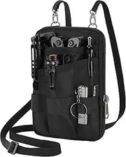 EDC Pouch for Men, Nylon Tool Belt Pouches with 6 Pockets and 3 Slots, Utility Multitool Waist Pocket for EDC Gears, Gift Friends Keep Flashlight Tactical Pen Notebook Gadget Organized