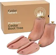 [CedarSavers] Cedar Boot Tree for Men - Natural Aromatic Wood Boot Tree Grown In USA, For Boots & Shoes, Storage Bag Included