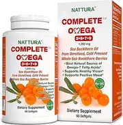 Complete Omega 3-6-7-9 * Pure Sea Buckthorn Oil * European Quality * from Unrefined, Cold Pressed Whole Sea Buckthorn Wild Berries - Non-GMO, Certified Kosher, Gluten-Free (1 Bottle (60 Capsules))