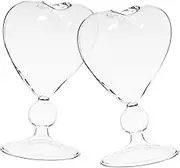 Cabilock 2Pcs Heart Shaped Glass Goblets Stylish Cocktail Glasses for Parties Weddings and Celebrations Made from Food Grade Safety Glass Elegant Design for Friends and Family Gatherings