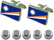 [Select Gifts] Shirt Dress Studs Marshall Islands Flag Cufflinks