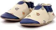 [Robeez] Boys Neonfish Slippers, Light Beige Blue