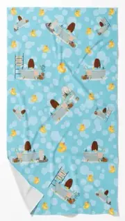 Caucasian Shepherd Dog in Bathtub Bath Towel Large Oversized Plush Fitness Body