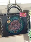 Aztec Vegan handbag, embroidered handbag, crafted in Mexico, floral handbag