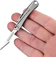 NBGDY Small Titanium Utility Knife, EDC Pocket Knife with 10 Blades, 0.32oz (kpq-1031)