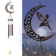 Solar Wind Chimes - 30 Inch Metal Wind Chime with Moon and Fairy Spirits Rama...