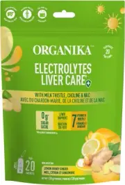 Organika Electrolytes Liver Care Lemon Honey Ginger Flavour 20 x 6g Sachets