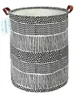 LANGYASHAN Laundry Basket Canvas Fabric Collapsible Organizer Basket for Storage