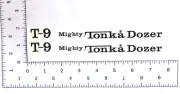 T-9 Mighty Tonka Dozer WATER SLIDE DECAL WITH TRACKING