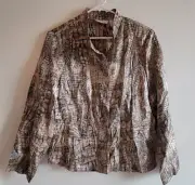 Chico's Jacket Size 1 Unlined Lightweight Python Princess Marcella Neutral New