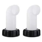 2Pcs IBC Container Adapter Outlet Spout 90�� Rain Water Tank Accessories 60mm