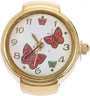 [COLLBATH] Butterflies Finger Ring Watch Creative Ring Watch with Unique Embellishments Durable Design present for Elegant Decorative