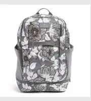 Vera Bradley Lighten Up Adventure Travel Backpack Moon Shadow Meadow FREELanyard