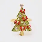 6pcs/set Towel Ring Shiny Delicate Lovely Christmas Tree Shape Napkin Ring Solid