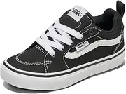 [Vans] Unisex Kids Filmore Canvas Trainers Black White, Canvas Black White, 2.5/3 UK
