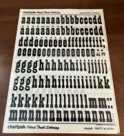 2 Chartpak Velvet Touch Lettering Sheets Playbill 96 PT/M4896L UNUSED Vintage