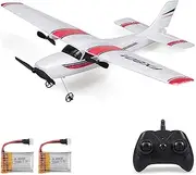 GoolRC FX801 RC Airplane, 2.4GHz 2CH Remote Control Airplane, Cessna 182 Model RC Plane, Fixed Wing RC Aircraft, Easy to Fly RC Glider Toys for Kids, Boys and Beginners with 2 Batteries