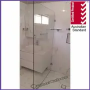 850*2000mm 10mm Frameless Safety Glass Shower Panel with Shelf-*free quotation*
