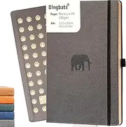Dingbats* Wildlife A4 Grey Elephant Notebook - Dotted