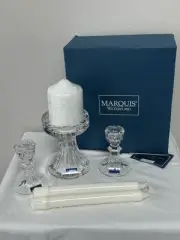 NIB MARQUIS by WATERFORD Wedding Unity Candle Set Leaded Crystal 107801