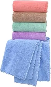5Pcs Hamster Bath Towels Super Absorbent Soft Quickly Dry Towels for Small Animals Bedding Mats for Hamster Cage Pastel Colors