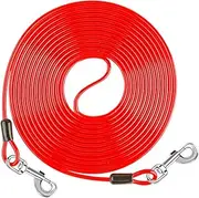 Dudiun 10ft Tie Out Cable for Dogs Up to 350LBS - No Tangle Rust Proof Training Cable for Yard and Camping
