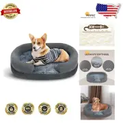 Cute C-Shape Orthopedic Dog Bed for Small Dogs, Egg Crate Foam & Removable Cover