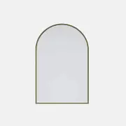 Future Glass Arch Framed Mirror - 760 x 500mm - Satin Brass.
