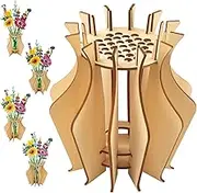 Wooden Vase for Lego Flowers, Flower Vase for Lego Rose Bouquet Building Set, Wooden Puzzle Flower Vase Display Stand for Flower Lovers