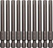 Sipery 10Pcs Hex Head Allen Wrench Drill Bits H5 (5mm) S2 Steel Magnetic Hexagon Screwdriver Bits 1/4 Inch Shank 3 Inch Long