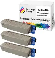 3 Pack Black Compatible Toner Cartridge for OKI 43324428 (6000 Pages) for OKI C5550MFP C5800 C5900