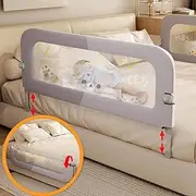 AnnuoYi Toddler Bed Rails,Swing Down Bed Guard Fence Extra Long Safety Baby Bed Protector with Reinforced Anchor Foldable Crib Bed Barrier for Adults Children 2M