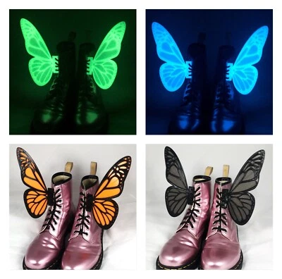 Large 3D Butterfly Wings 8" for Shoes Roller Skates Costume Dress Up Glow Dark
