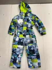 Mountain Warehouse Blue Green Cloud Print All In One Snowsuit Kids Size 3-4 Year