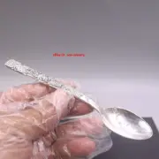 Solid 999 Fine Silver Spoon Dragon Phoenix Pattern Handle Dinner Spoon 5.90inch