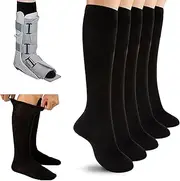 Walking Boot Socks Replacement Sock Liner for Orthopedic Walking Boots Walker Brace for Men Women, Seamless Breathable Medical Tube Cast Boot Surgical Leg Cover, 5 Pairs