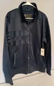 Marc Ecko Cut & Sew Deadly Threads Mens Large Navy Blue Full Zip Jacket