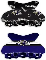 Littlearth NFL Team Hair Claw Set Baltimore Ravens