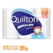 2X Paper Towel Quilton 3 Ply White (60 Sheets Per Roll) Pack of 12 NEW_ AU