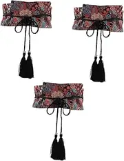 [Healeved] Elegant Hanfu Waist Belt for Women Decorative Flower Pattern Tassel Design Versatile Waistband for Yukata and Formal Dresses for Cultural Events and Parties