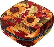 Period Bag,Sanitary Napkin Storage Bag,Autumn Sunflower Flower,Tampon Holder for Purse