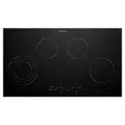 Westinghouse 90cm 4 zone ceramic cooktop with Hob2Hood, triple variable zone, touch controls WHC943BD