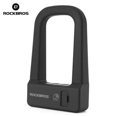 ROCKBROS Bike U Lock NFC Smart Lock Key MTB Road Cycle Motorcycle Lock Alarm
