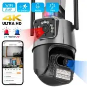 8MP 4K Wifi Camera Dual Lens Auto Tracking Waterproof Video Surveillance Alarm
